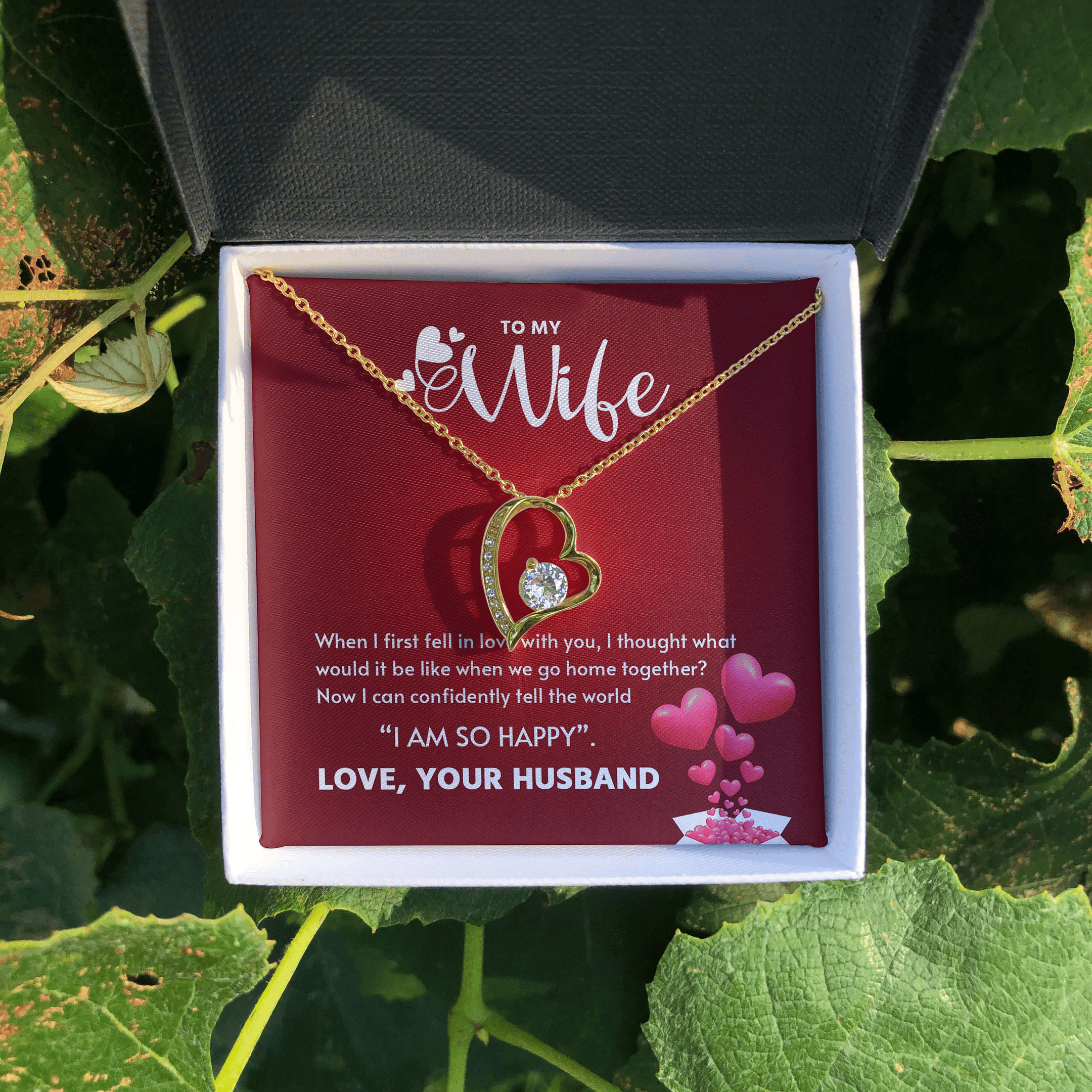 To My Wife I Can Confidently Tell The World I Am So Happy Forever Love Necklace