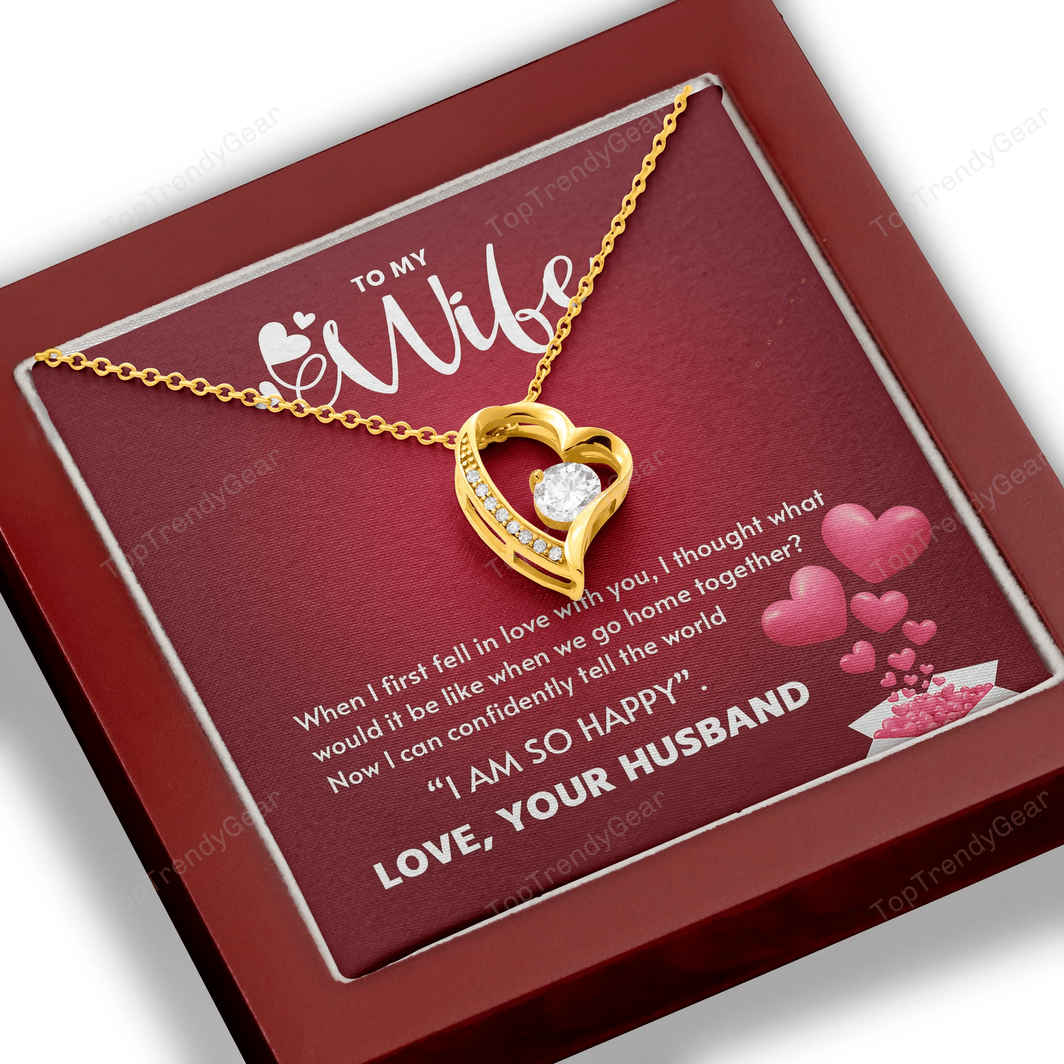 To My Wife I Can Confidently Tell The World I Am So Happy Forever Love Necklace