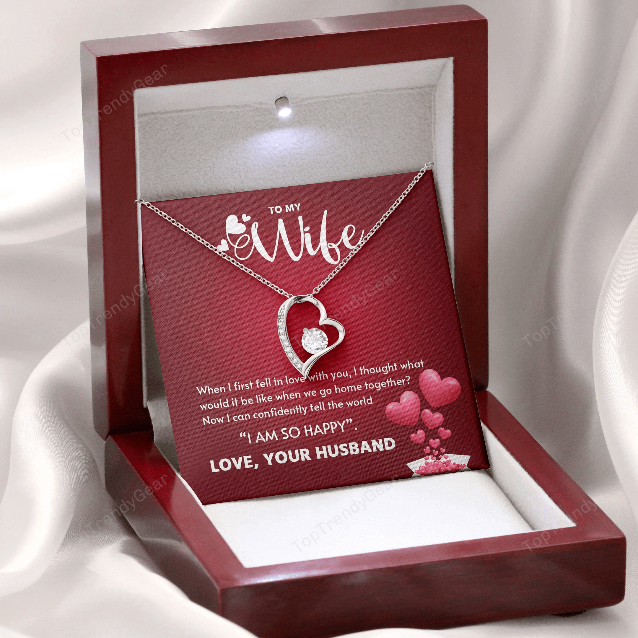 To My Wife I Can Confidently Tell The World I Am So Happy Forever Love Necklace