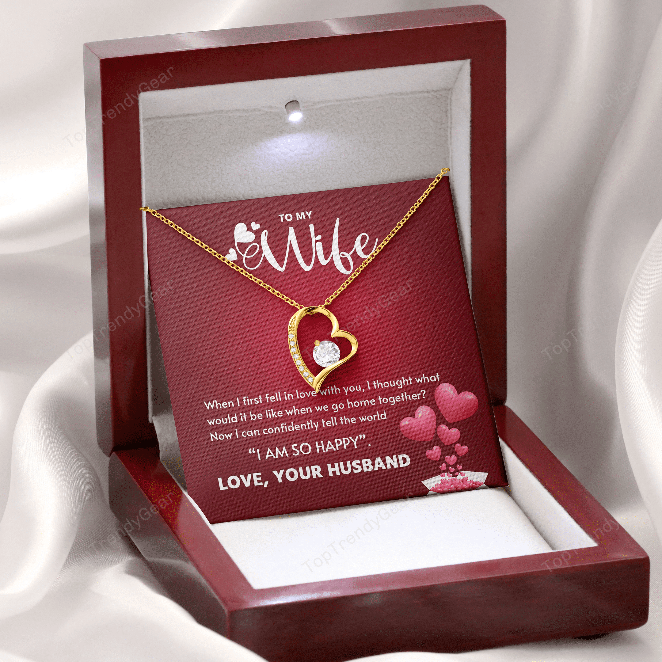 To My Wife I Can Confidently Tell The World I Am So Happy Forever Love Necklace