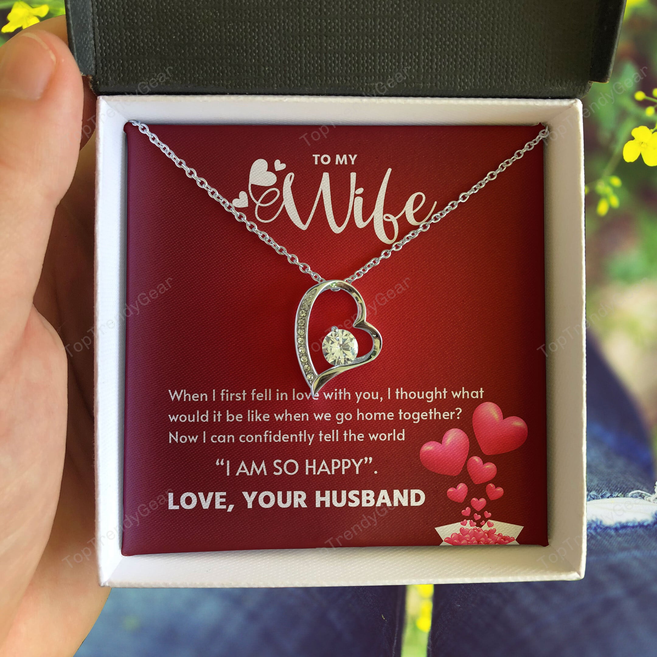 To My Wife I Can Confidently Tell The World I Am So Happy Forever Love Necklace