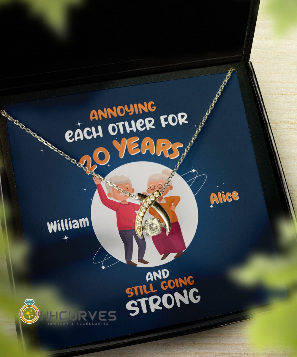 Custom Name And Date Anniversary Presents By Year Annoying Each Other For Years And Still Going Strong Gift For Her Wishbone Dancing Necklace 