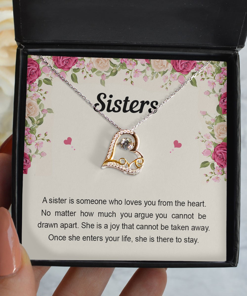 Sister Necklace Someone Who Loves You From The Heart Gifts To My Sister Love Dancing Necklace 