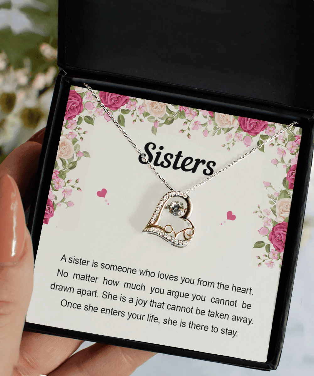 Sister Necklace Someone Who Loves You From The Heart Gifts To My Sister Love Dancing Necklace 