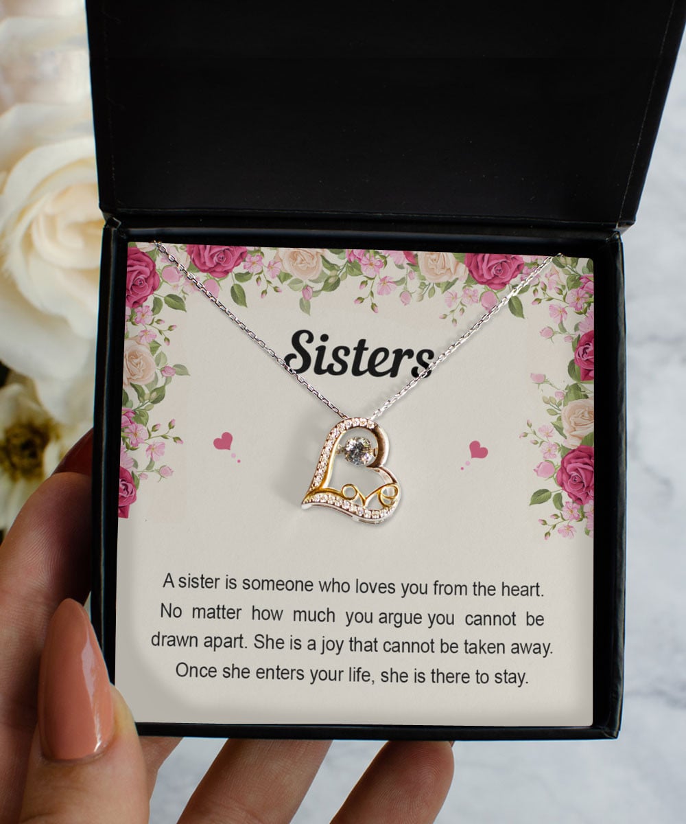 Sister Necklace Someone Who Loves You From The Heart Gifts To My Sister Love Dancing Necklace 