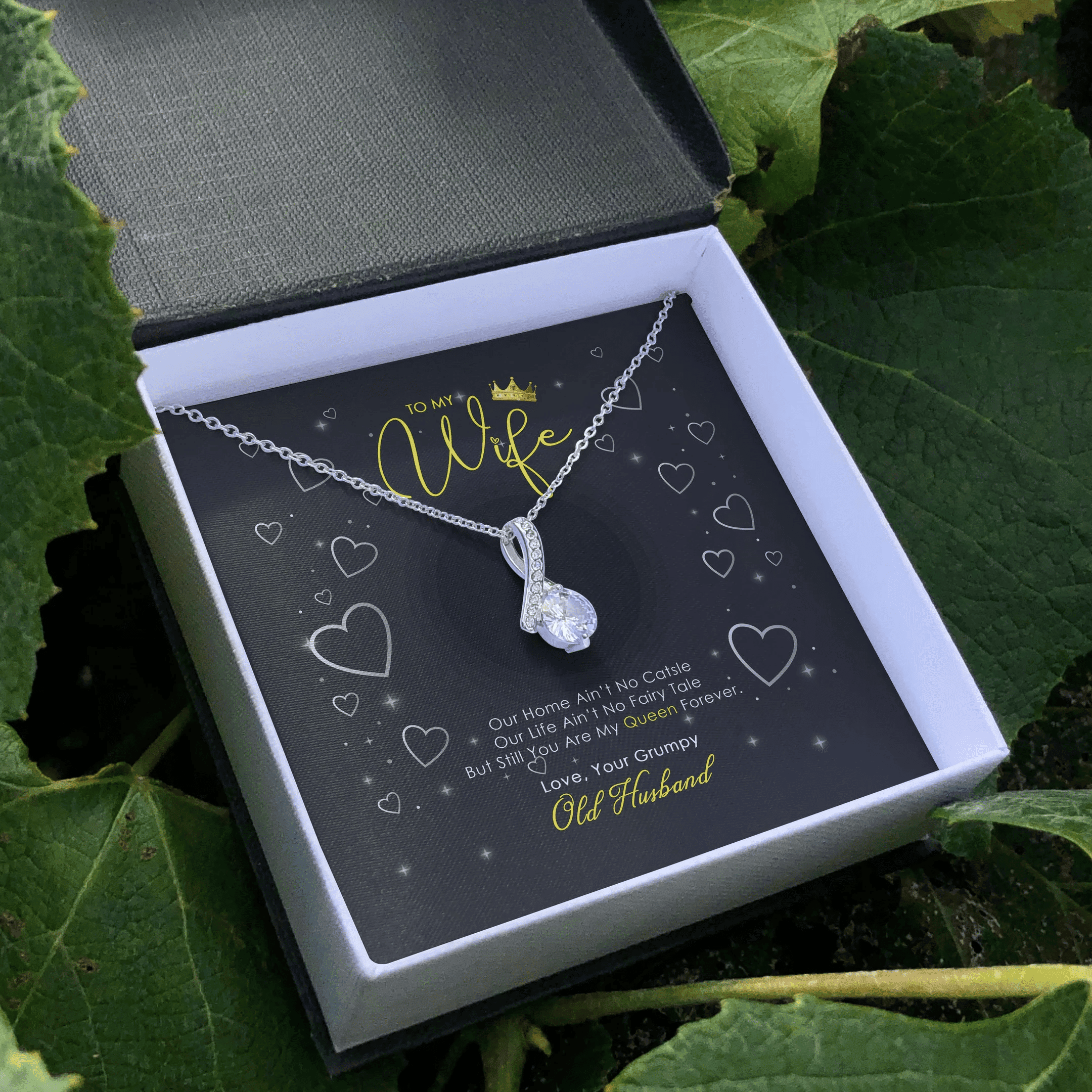 To My Wife Love Your Grumpy Old Husband Alluring Beauty Necklace