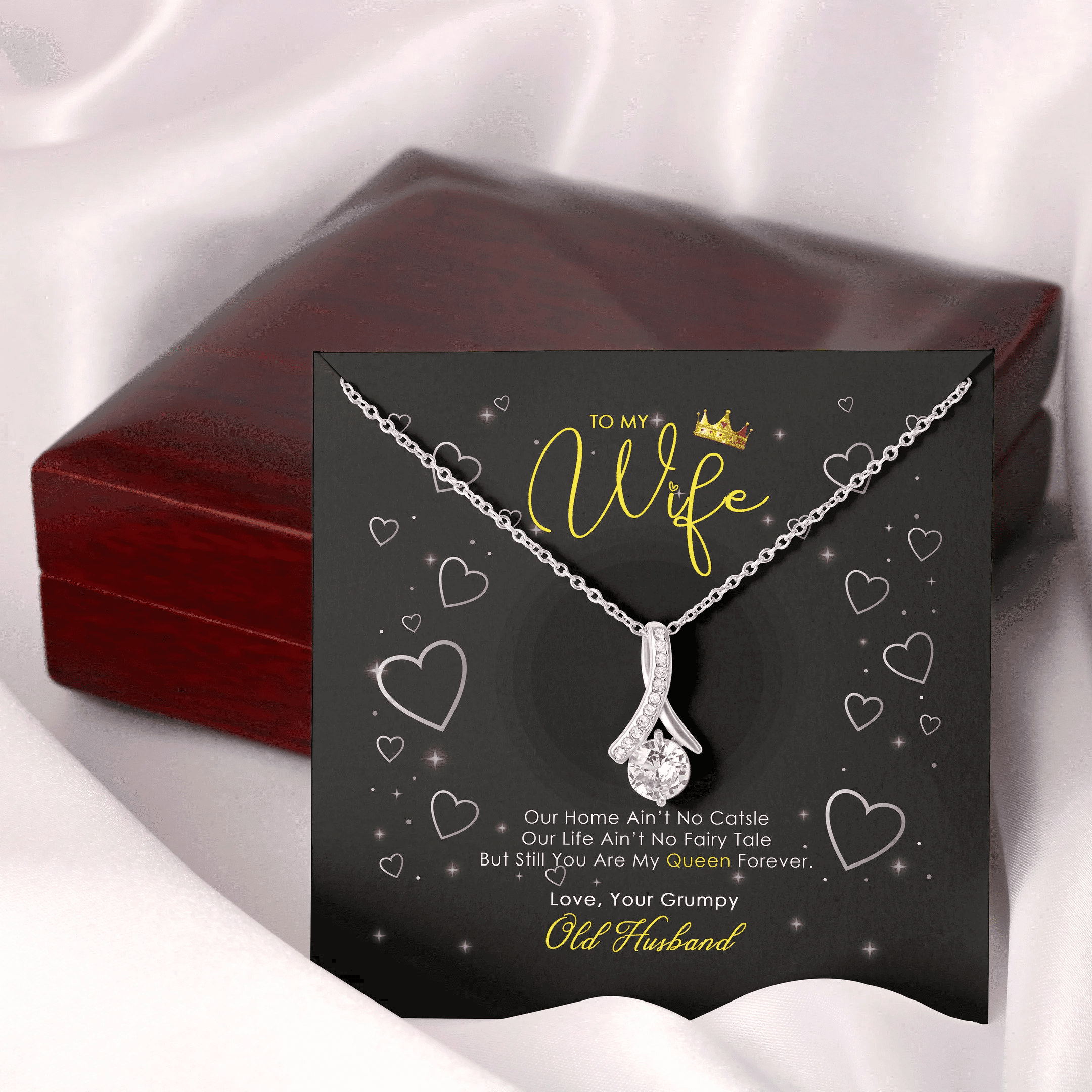 To My Wife Love Your Grumpy Old Husband Alluring Beauty Necklace