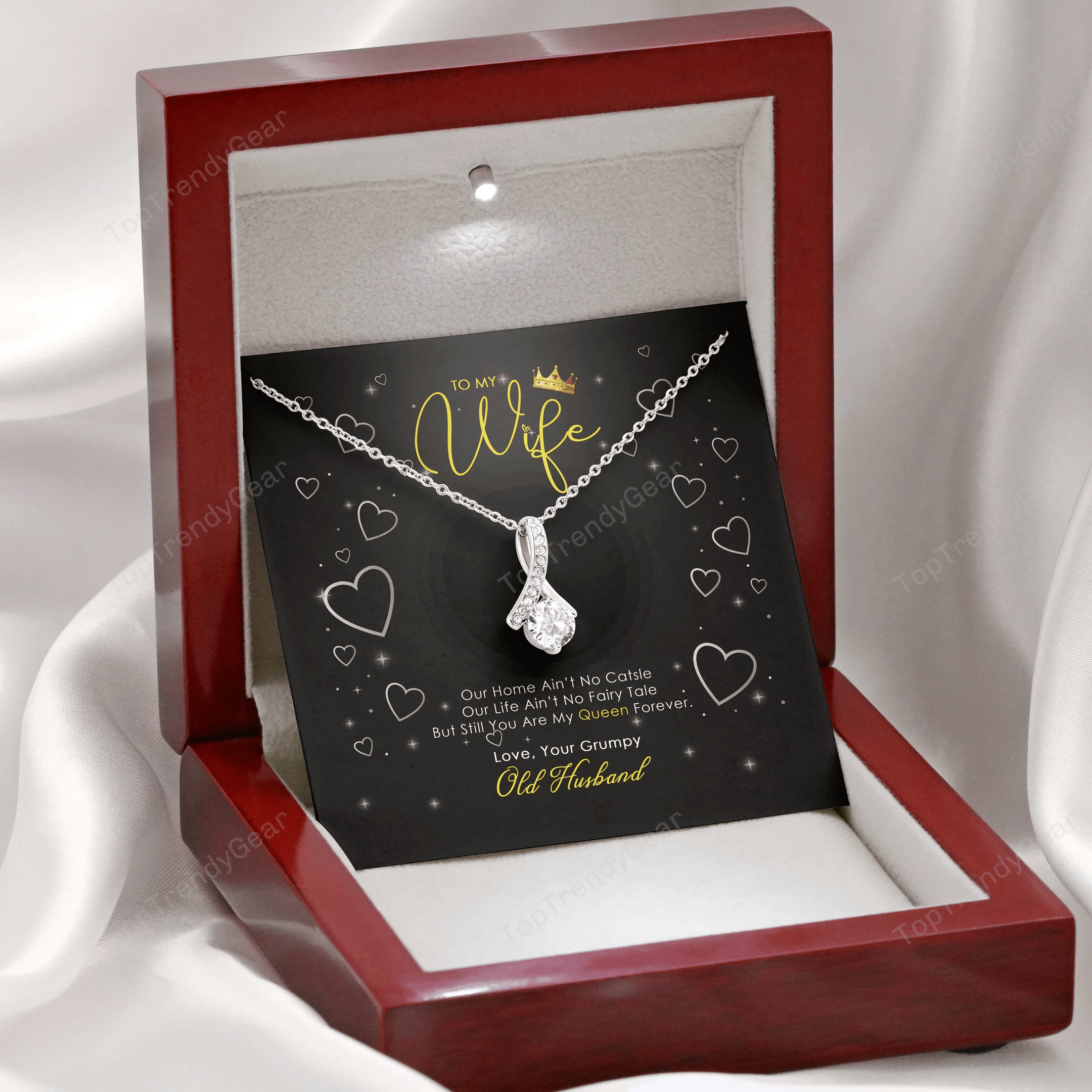 To My Wife Love Your Grumpy Old Husband Alluring Beauty Necklace