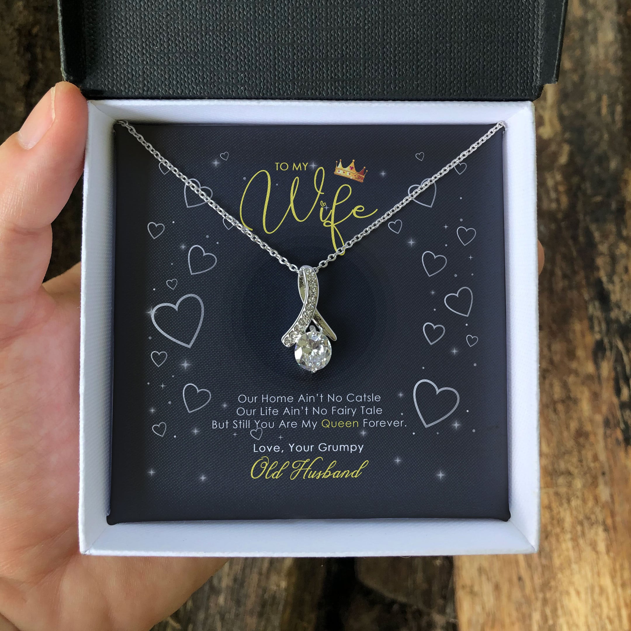 To My Wife Love Your Grumpy Old Husband Alluring Beauty Necklace