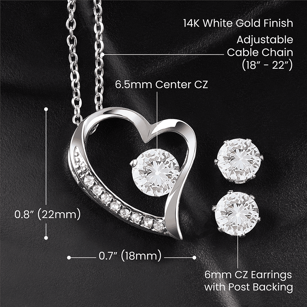 Granddaughter Necklace From Grandma There Is Nothing More Powerful In My Life Than You Forever Love Necklace With Free Cubic Zirconia Earrings