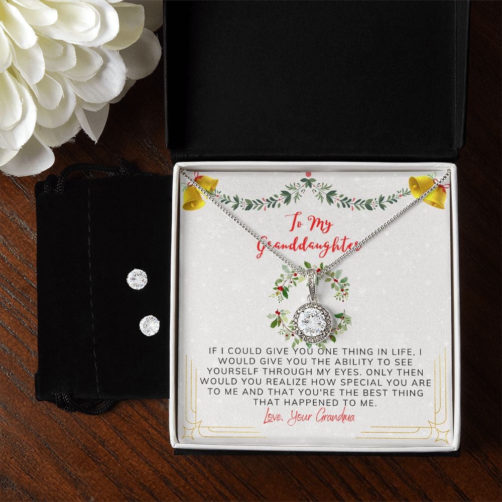 To My Granddaughter From Grandma You're The Best Thing That Happened Eternal Hope Necklace Set Unique Gifts For Christmas