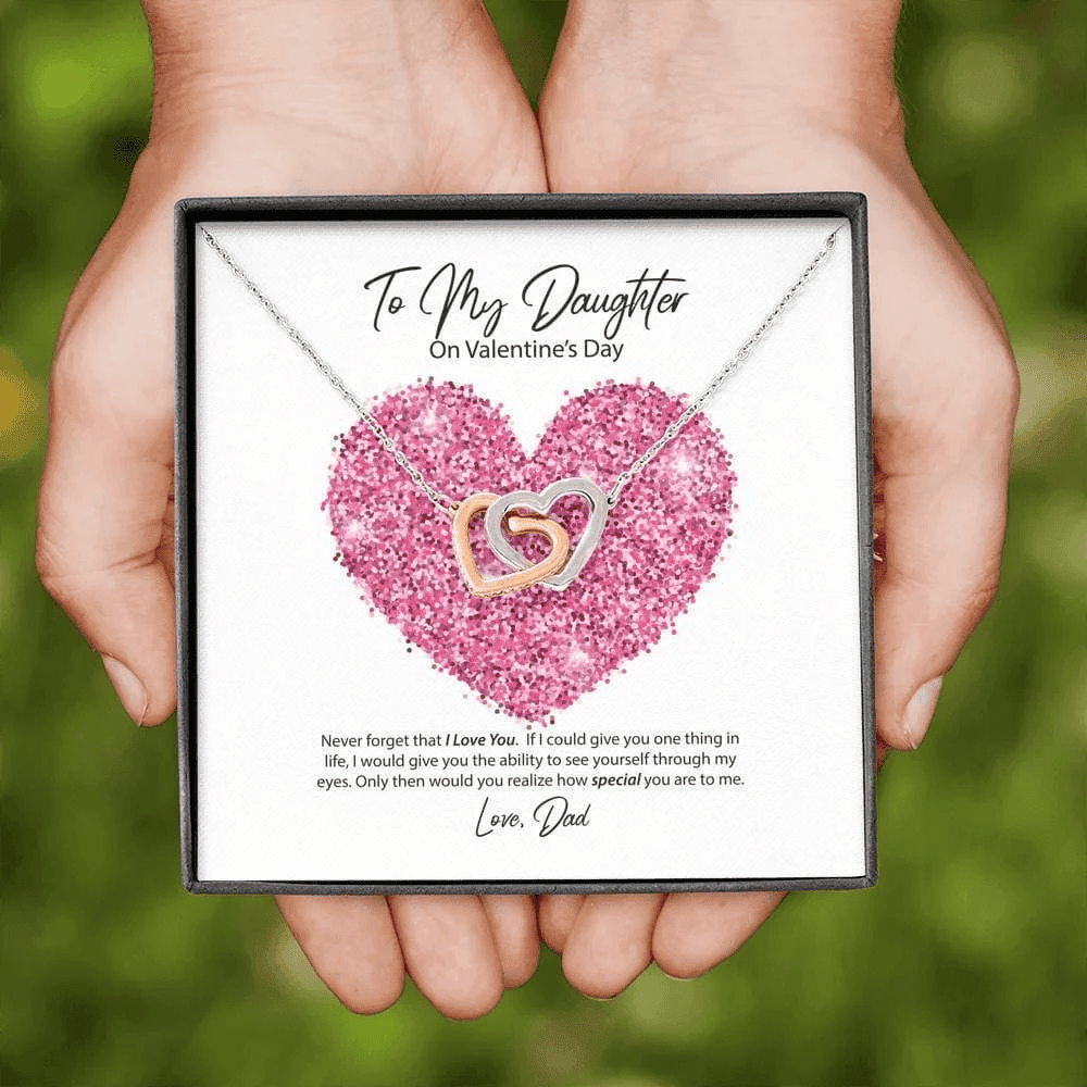 Never Forget That I Love You Love Knot Necklace Gift For Daughter From Dad Valentine's Day 
