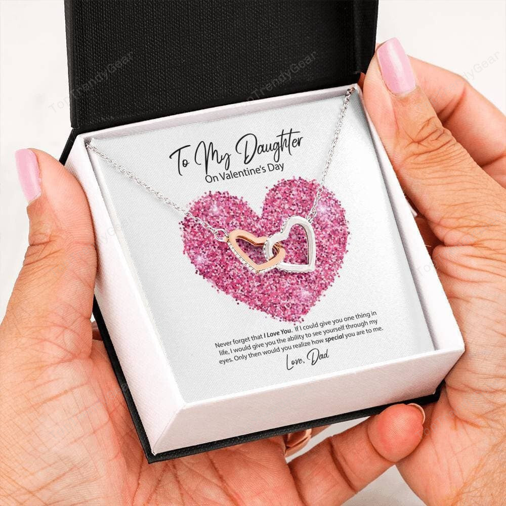 Never Forget That I Love You Love Knot Necklace Gift For Daughter From Dad Valentine's Day 