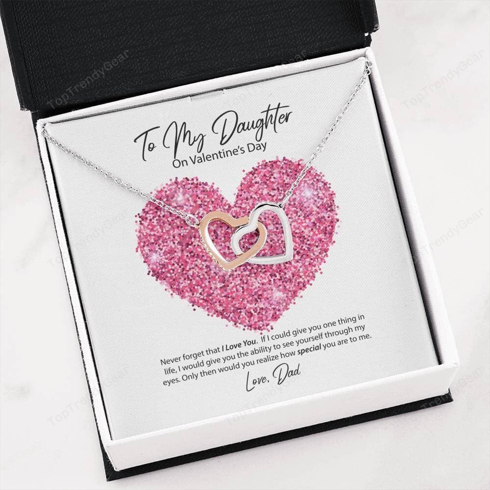 Never Forget That I Love You Love Knot Necklace Gift For Daughter From Dad Valentine's Day 