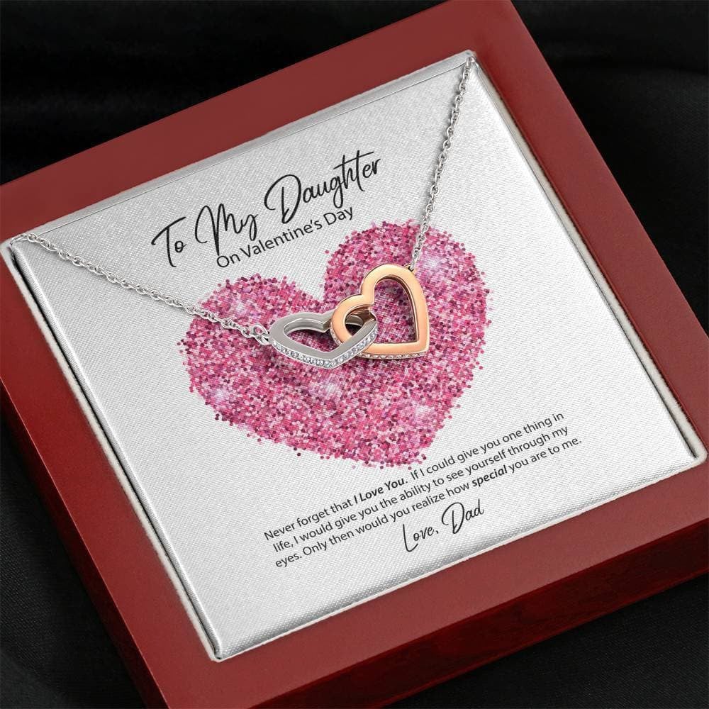Never Forget That I Love You Love Knot Necklace Gift For Daughter From Dad Valentine's Day 