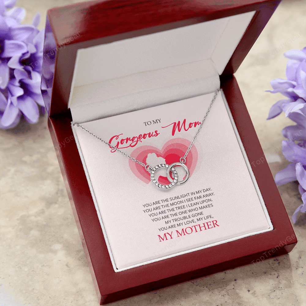 To My Gorgeous Mom You Are My Love My Life Perfect Pair Necklace 