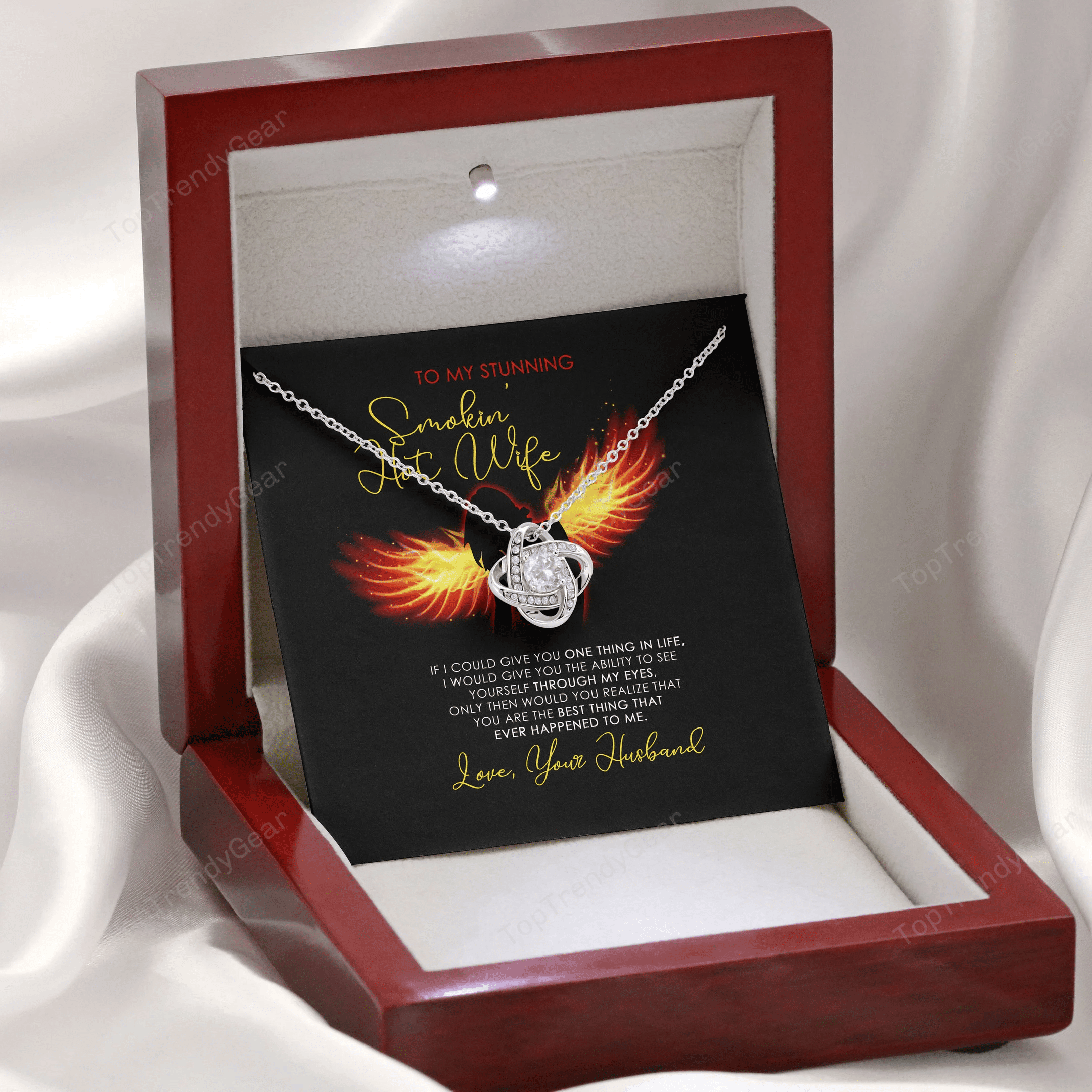 Stunnin Hot Wife You Are The Best Thing That Ever Happened To Me Love Knot Necklace