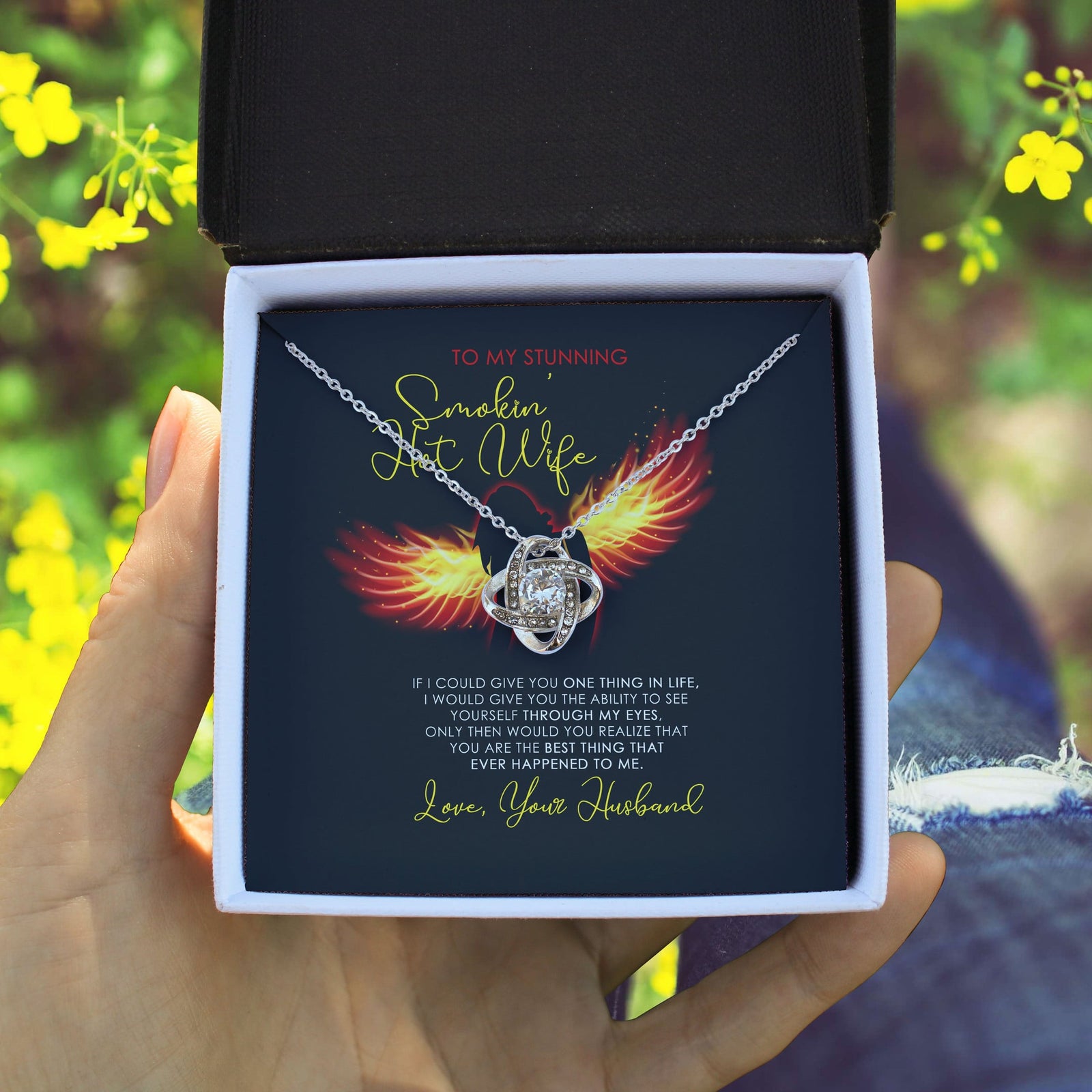 Stunnin Hot Wife You Are The Best Thing That Ever Happened To Me Love Knot Necklace