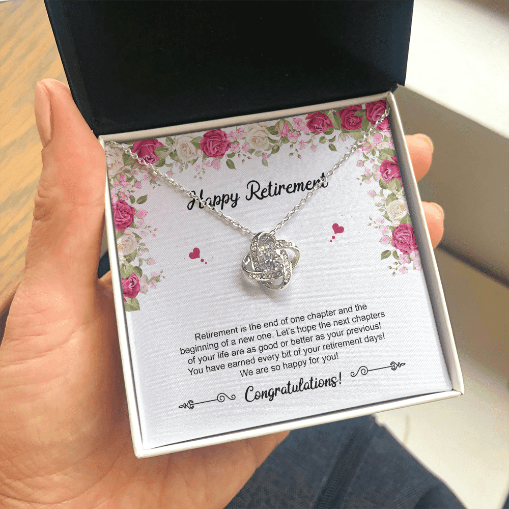 Retirement Gifts Let's Hope The Next Chapters Of Your Life Retirement Gift For Her Love Knot Necklace