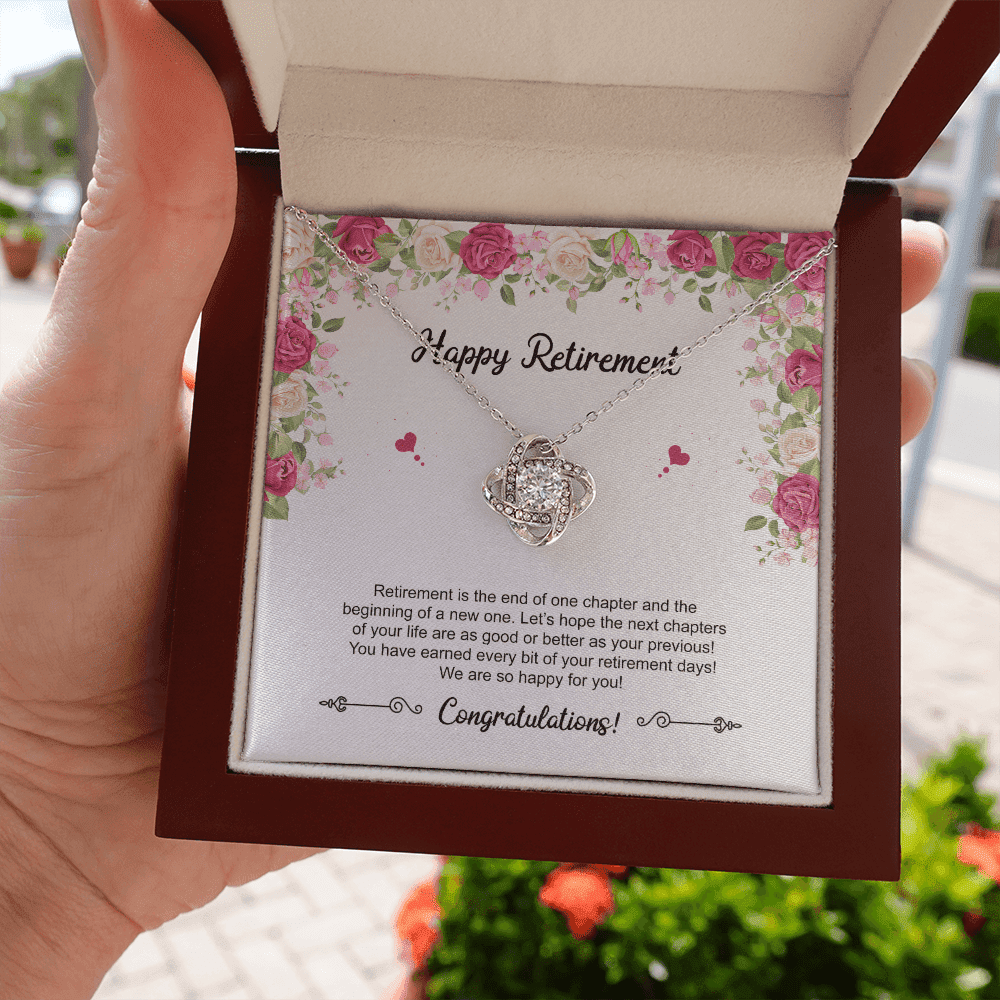 Retirement Gifts Let's Hope The Next Chapters Of Your Life Retirement Gift For Her Love Knot Necklace
