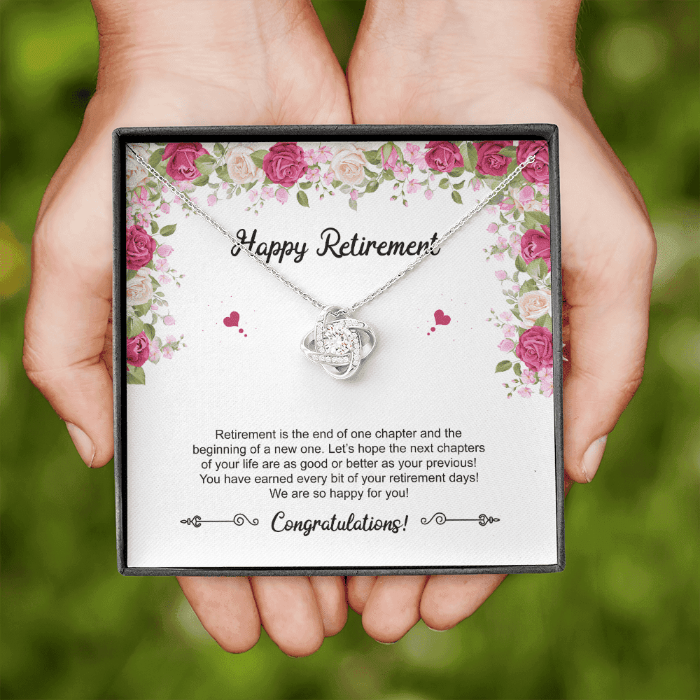 Retirement Gifts Let's Hope The Next Chapters Of Your Life Retirement Gift For Her Love Knot Necklace