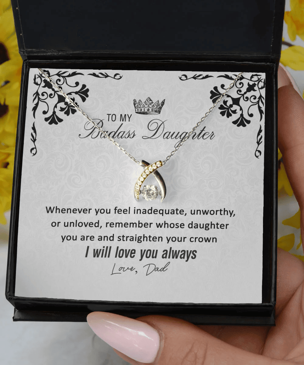 Mother Daughter Necklace I Will Love You Always Gift For Daughter From Dad Wishbone Dancing Necklace 
