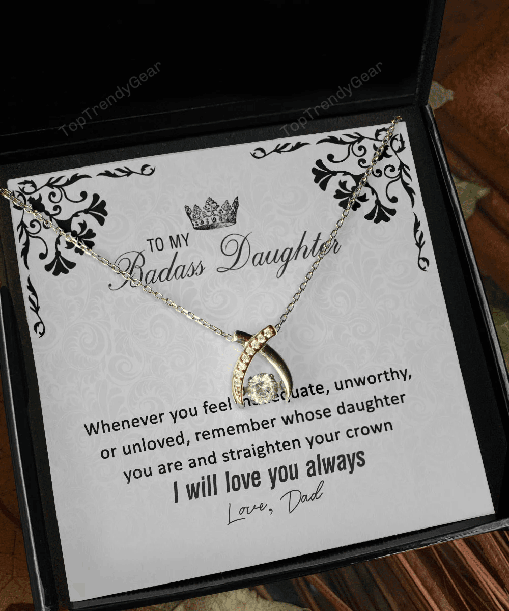 Mother Daughter Necklace I Will Love You Always Gift For Daughter From Dad Wishbone Dancing Necklace 