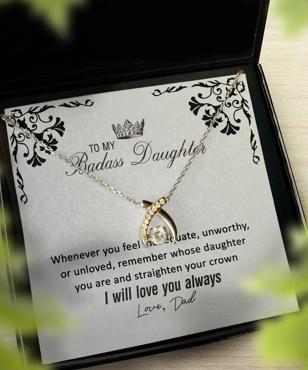Mother Daughter Necklace I Will Love You Always Gift For Daughter From Dad Wishbone Dancing Necklace 