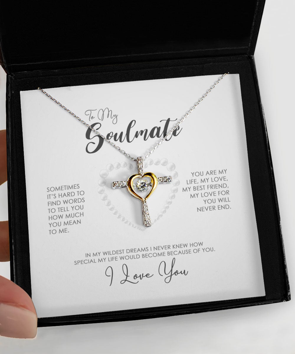 To My Gorgeous Wife My Love For You Will Never End Cross Dancing Necklace