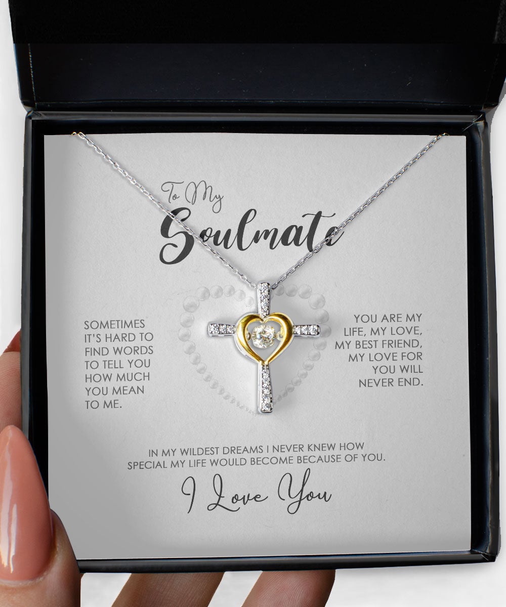 To My Gorgeous Wife My Love For You Will Never End Cross Dancing Necklace
