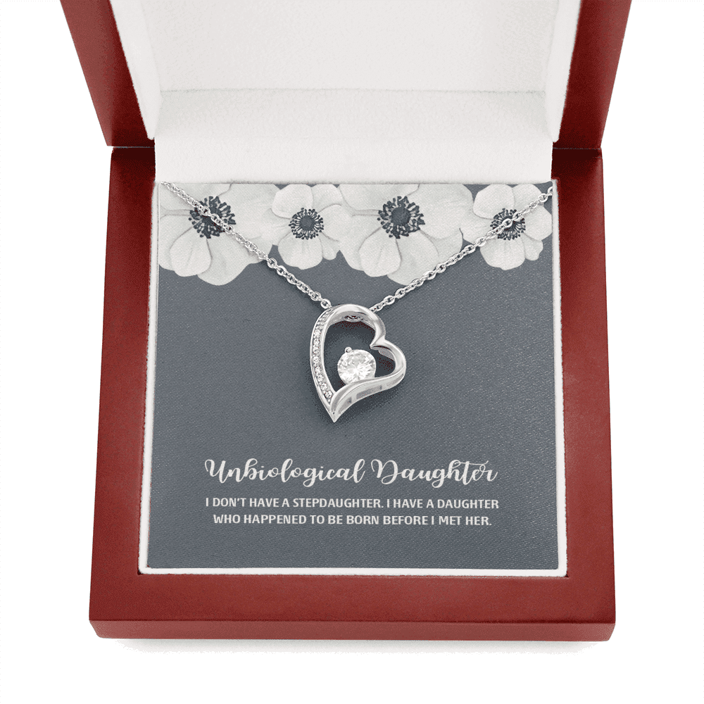 I Don't Have A Stepdaughter White Flower Forever Love Necklace Gift For Bonus Daughter 