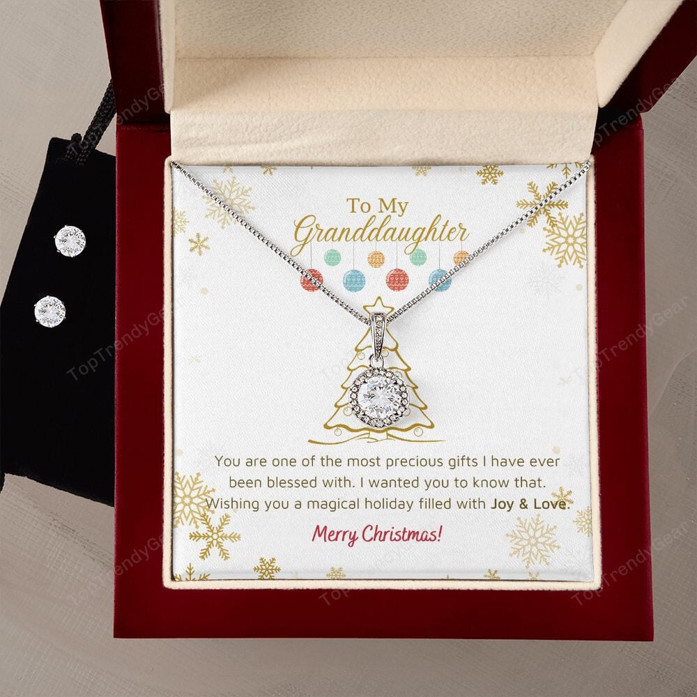 Granddaughter Necklace Wishing You A Magical Holiday Filled With Joy & Love Eternal Hope Necklace Set Presents For Christmas