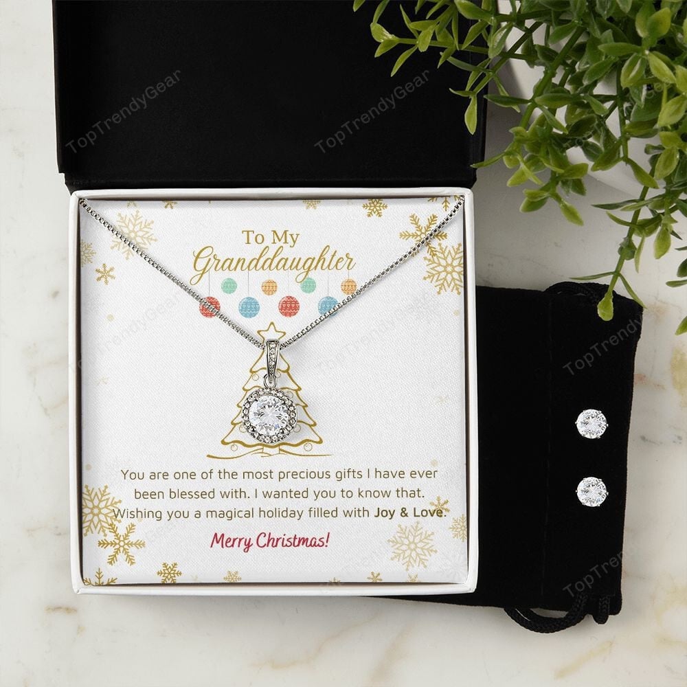 Granddaughter Necklace Wishing You A Magical Holiday Filled With Joy & Love Eternal Hope Necklace Set Presents For Christmas