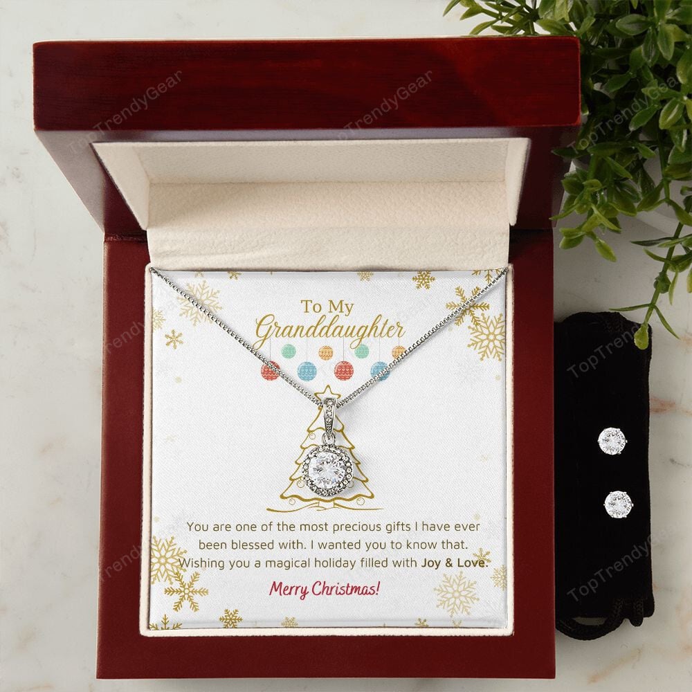 Granddaughter Necklace Wishing You A Magical Holiday Filled With Joy & Love Eternal Hope Necklace Set Presents For Christmas