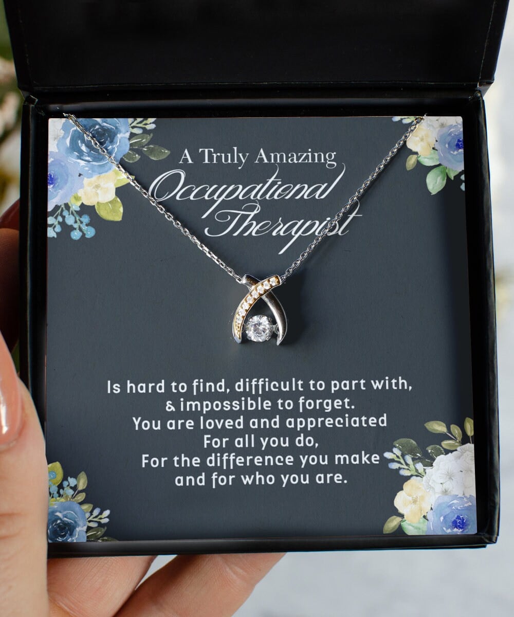 A Truly Amazing Occupational Therapist Wishbone Dancing Necklace Gift For Her
