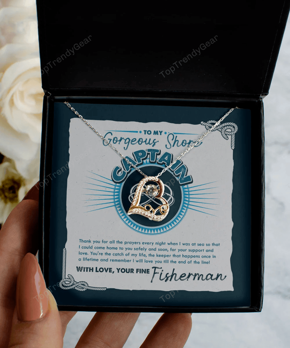 Wife Necklace From Fisherman I Will Love You Till The End Of The Line Love Dancing Necklace