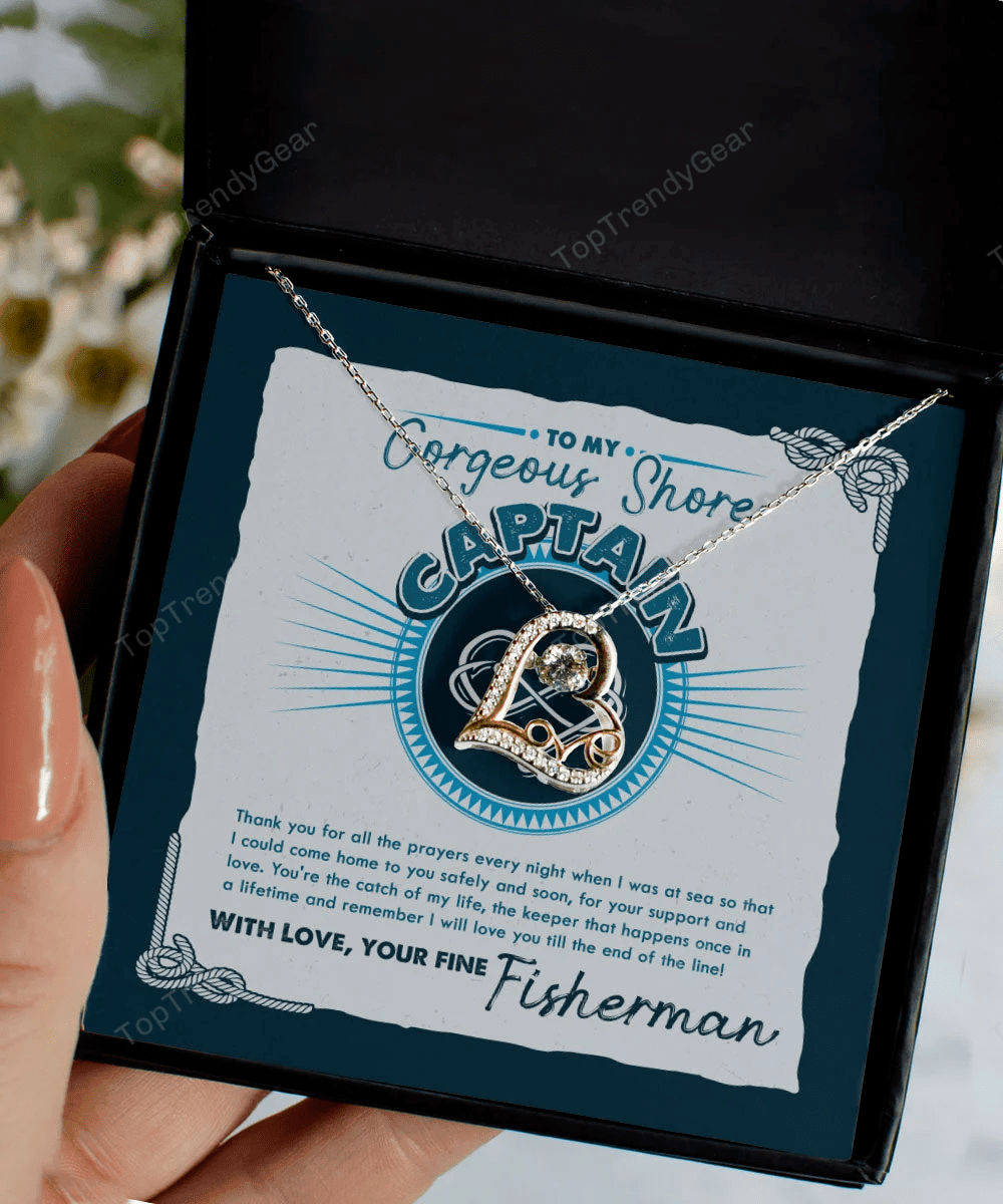 Wife Necklace From Fisherman I Will Love You Till The End Of The Line Love Dancing Necklace