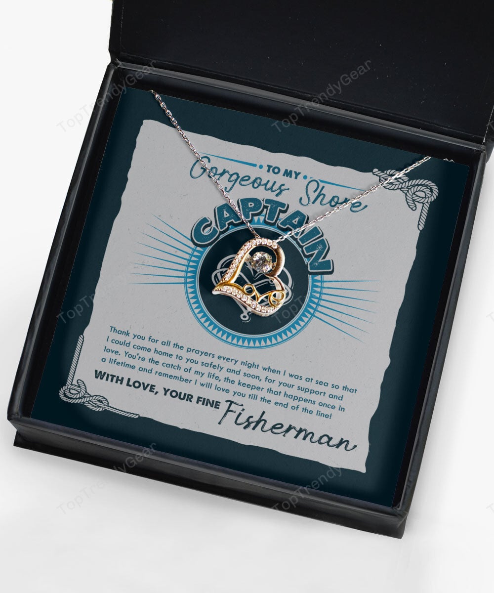 Wife Necklace From Fisherman I Will Love You Till The End Of The Line Love Dancing Necklace