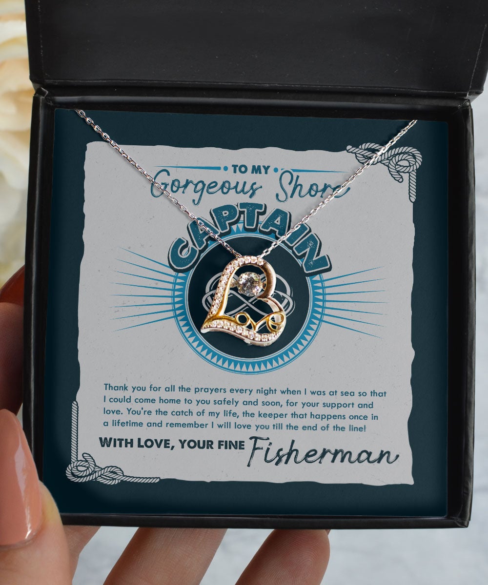 Wife Necklace From Fisherman I Will Love You Till The End Of The Line Love Dancing Necklace