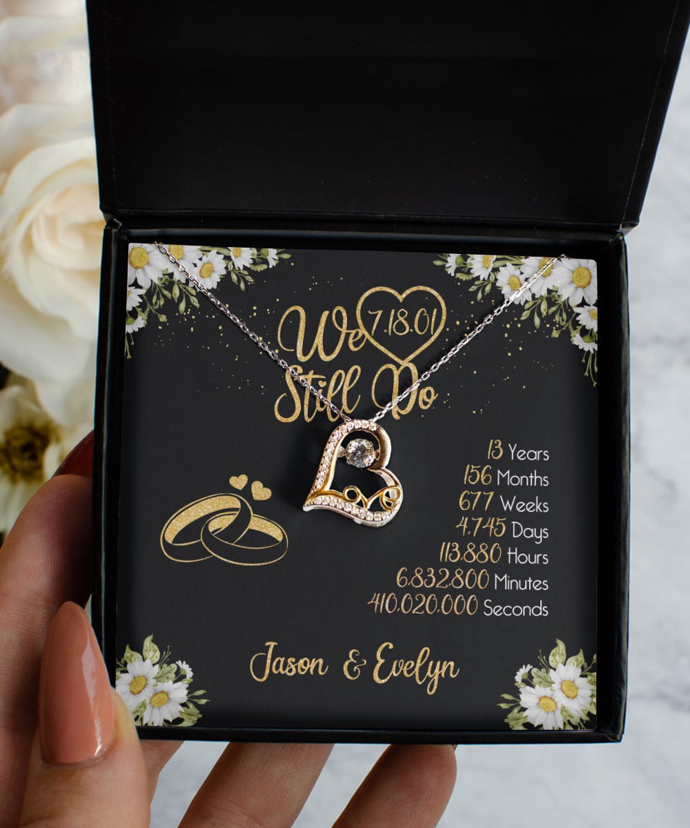 Lace Anniversary Gifts For Her We Still Do 13 Year Wedding Anniversary Gift Custom Name And Date Love Dancing Necklace 