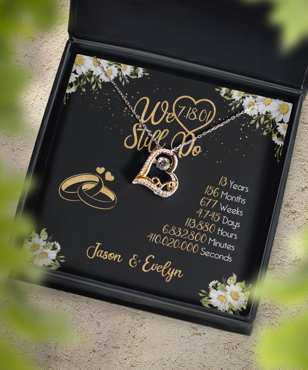 Lace Anniversary Gifts For Her We Still Do 13 Year Wedding Anniversary Gift Custom Name And Date Love Dancing Necklace 