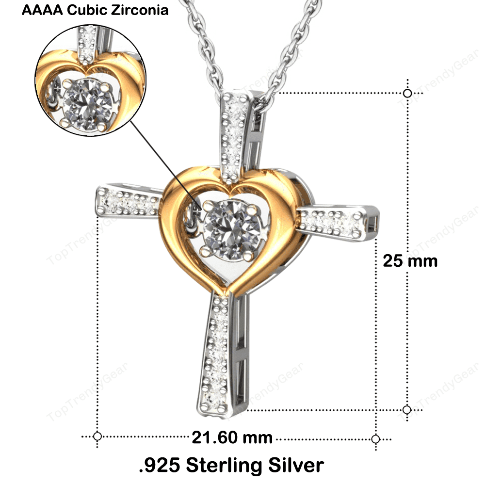 To My Mommy Lots Of Love Kisses And Kicks Cross Dancing Necklace 