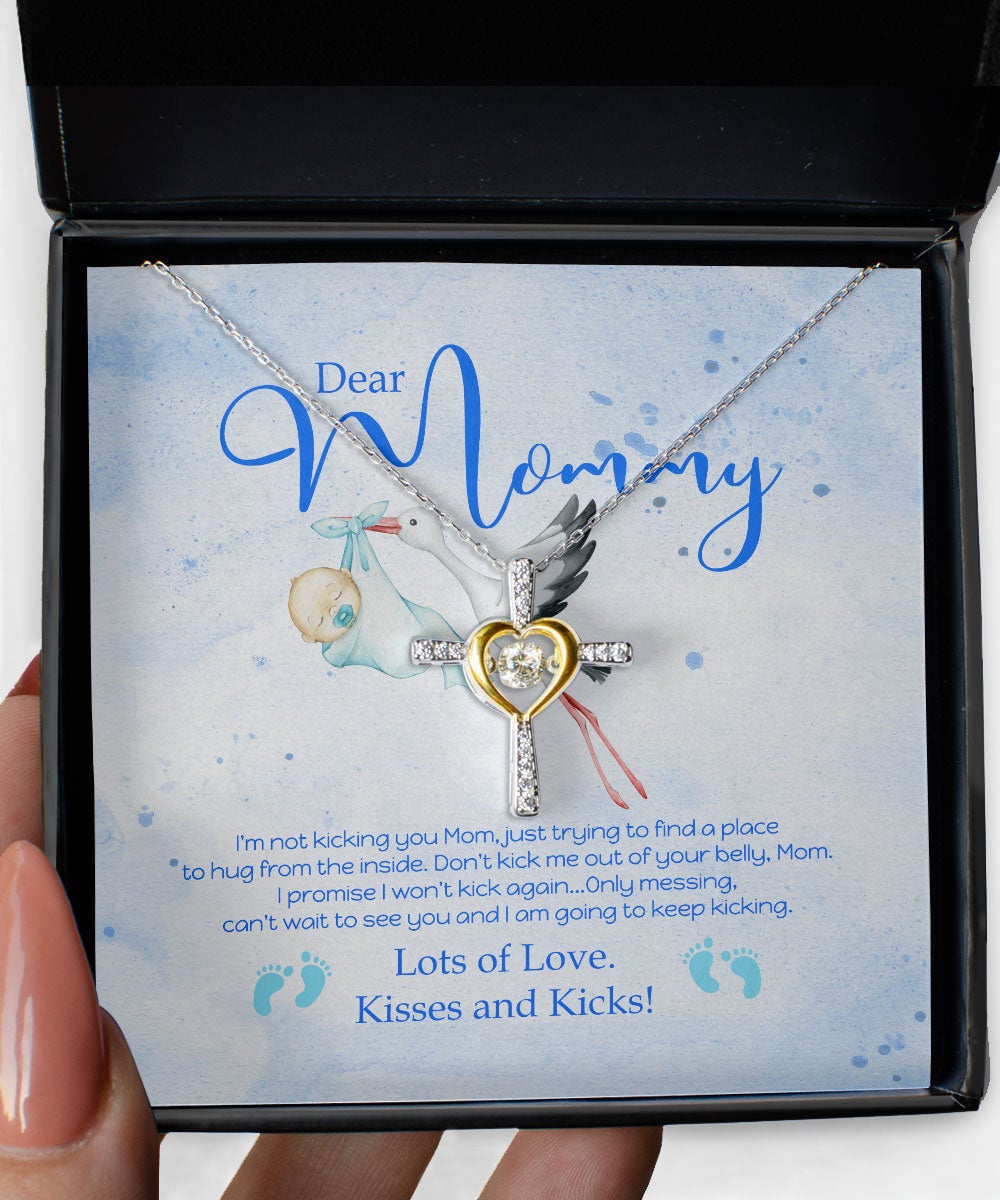 To My Mommy Lots Of Love Kisses And Kicks Cross Dancing Necklace 