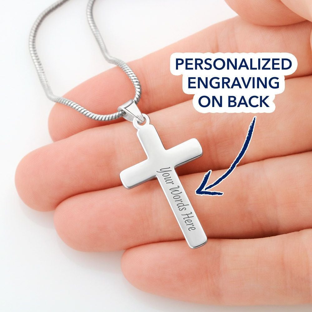 To My Son Cross Necklace From Dad Stand Tall Even If You Fall Personalized Gift For Son