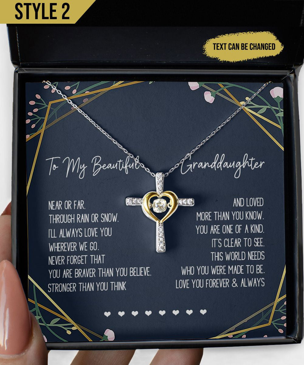 To My Granddaughter Cross Dancing Necklace From Grandma For All The Things My Hands Have Held Personalized Gift For Granddaughter