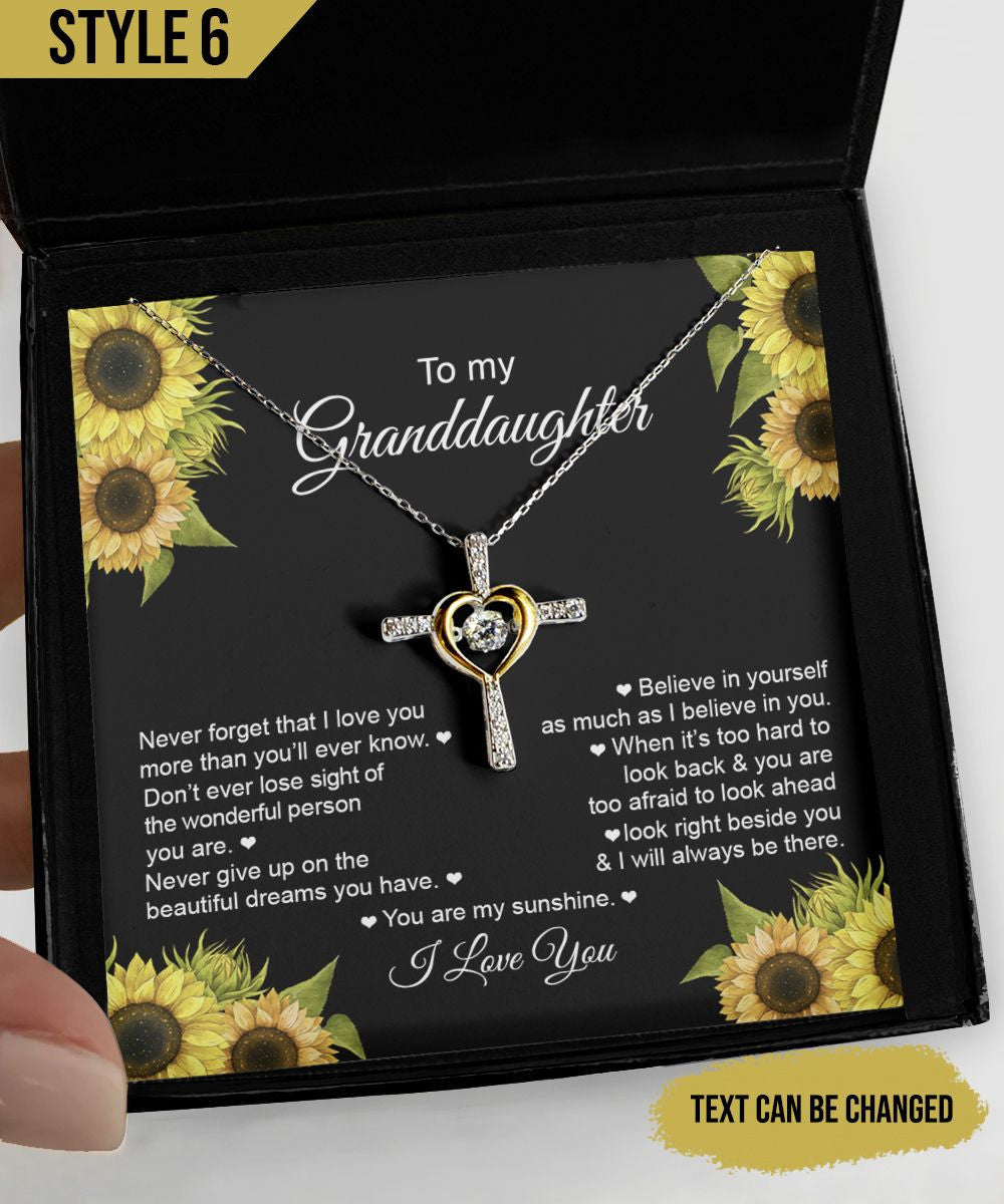 To My Granddaughter Cross Dancing Necklace From Grandma For All The Things My Hands Have Held Personalized Gift For Granddaughter