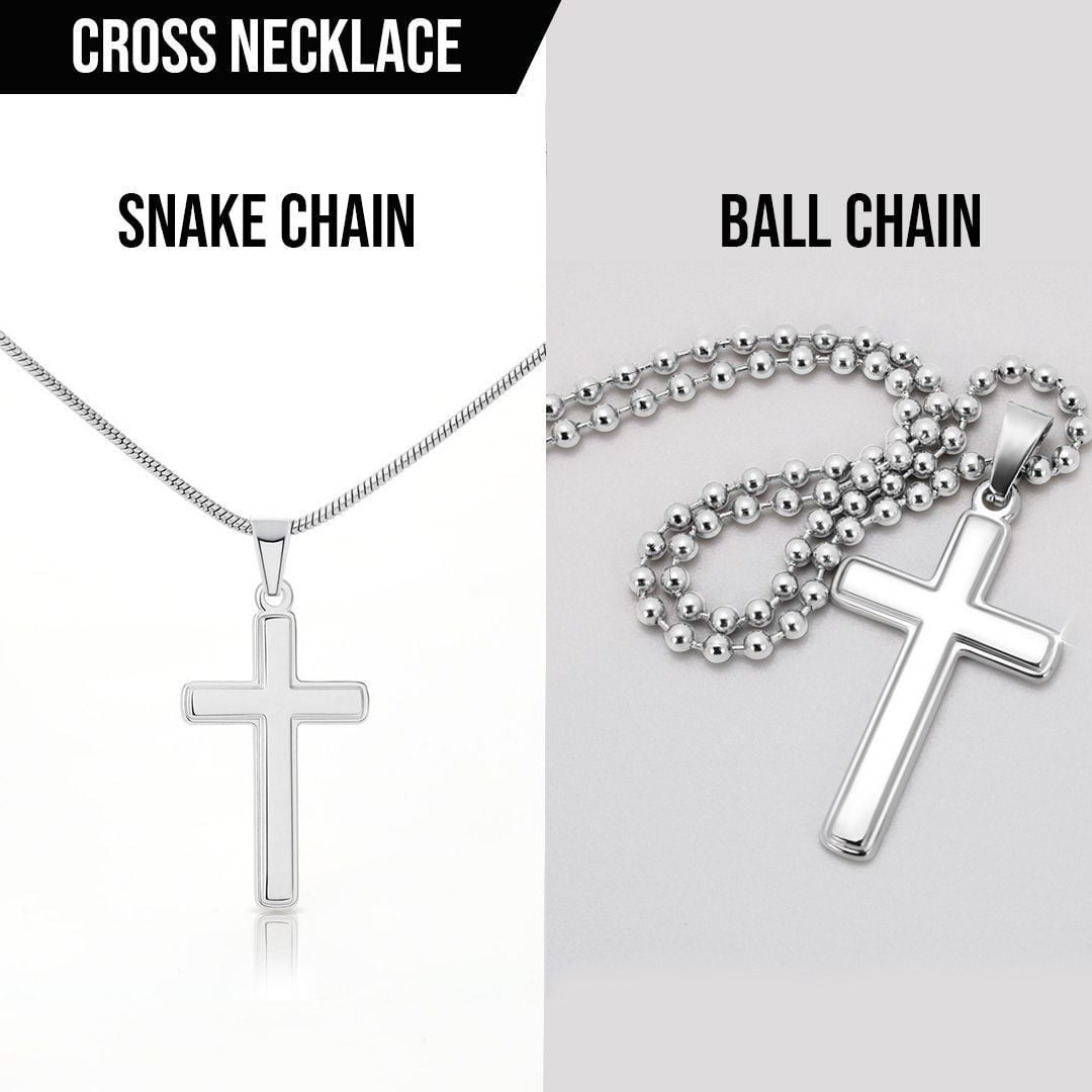 To My Son Cross Necklace From Mom Stand Tall Even If You Fall Personalized Gift For Son