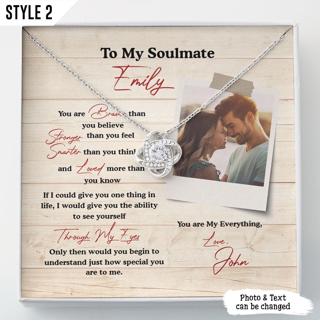 To My Wife Love Knot Necklace To My Soulmate You Are Brave Than You Believe Personalized Gift For Wife