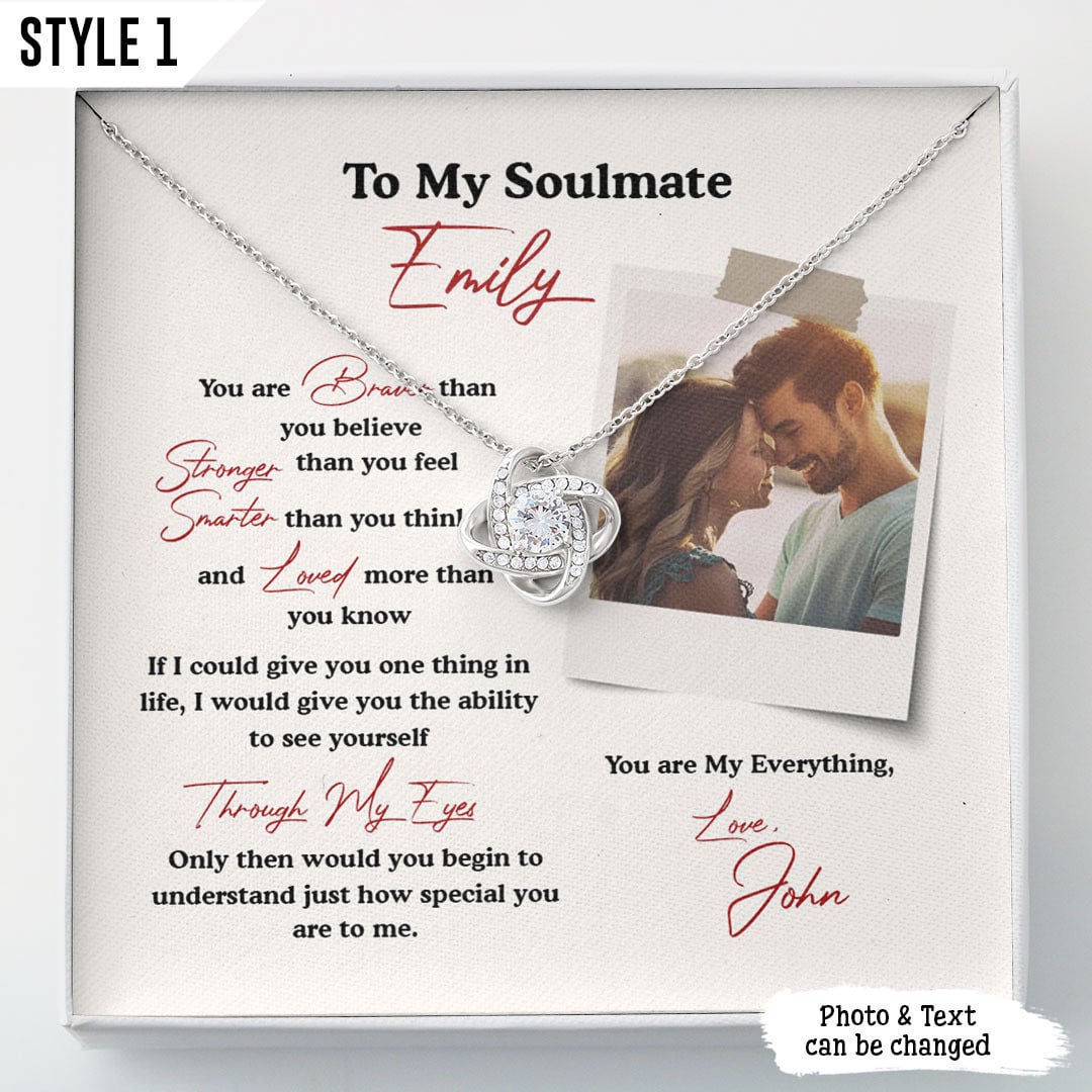 To My Wife Love Knot Necklace To My Soulmate You Are Brave Than You Believe Personalized Gift For Wife