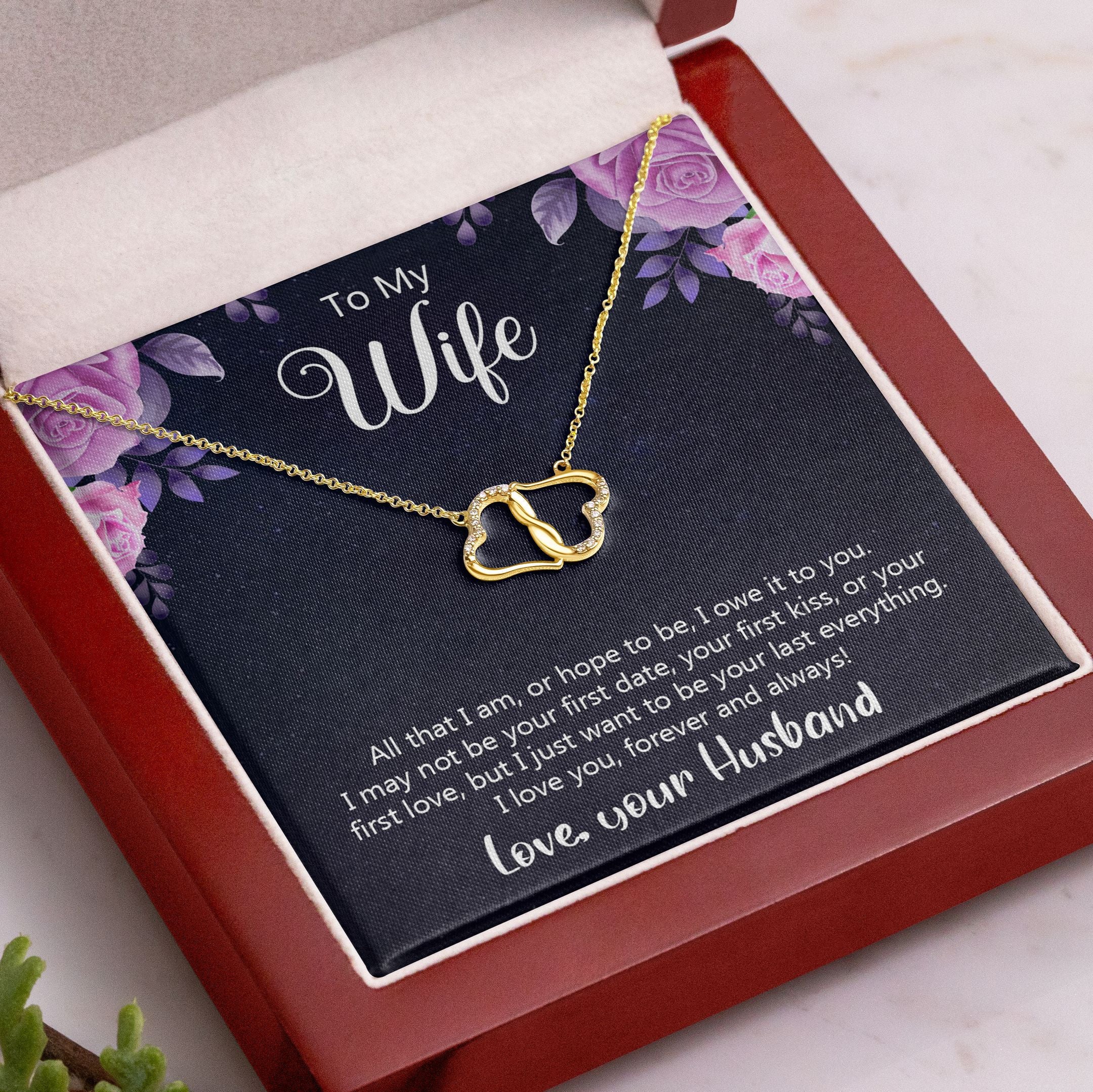 To My Wife Everlasting Love Necklace Never Forget That I Love You Personalized Gift For Wife